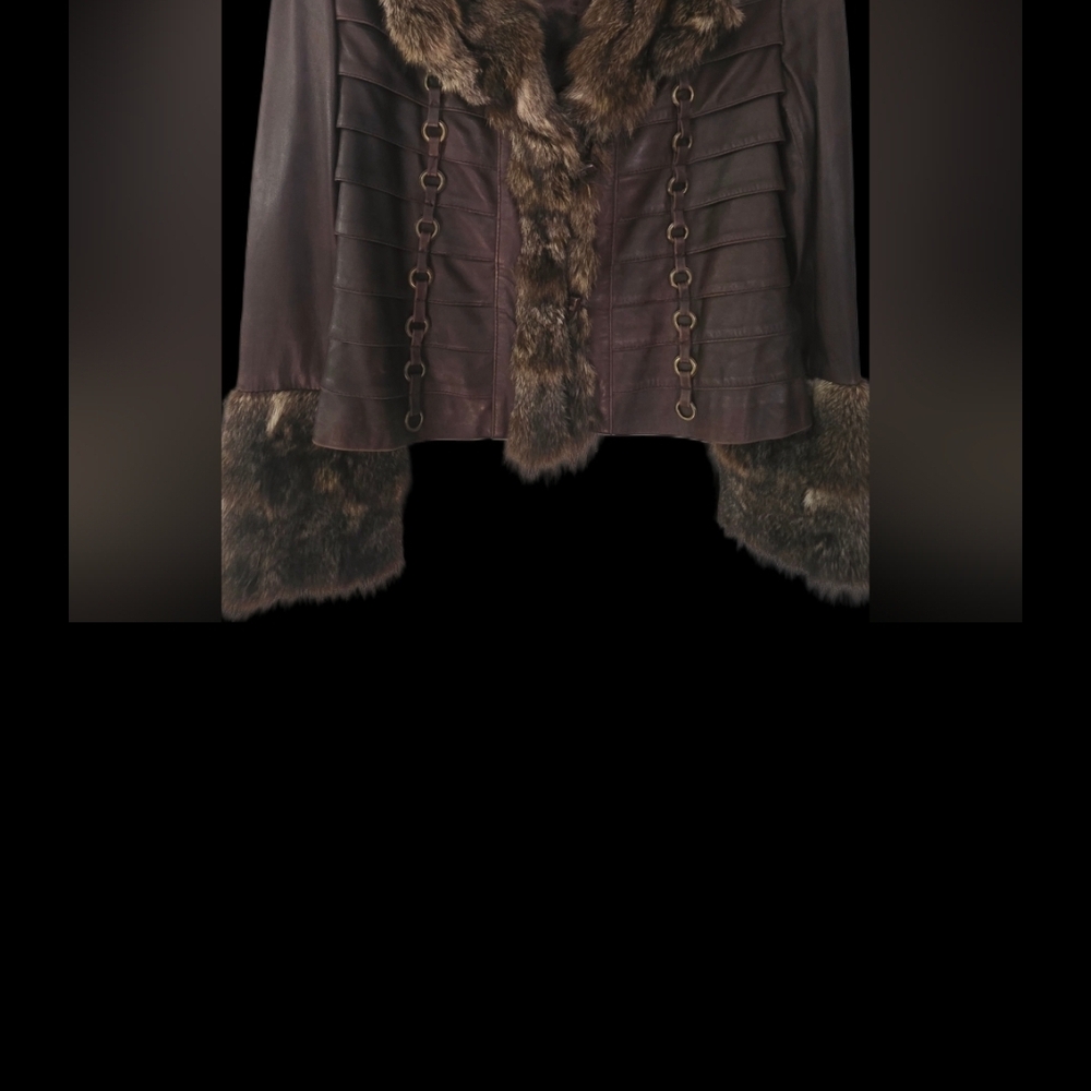 Chic Brown Fur Women's Leather Teddy Jacket